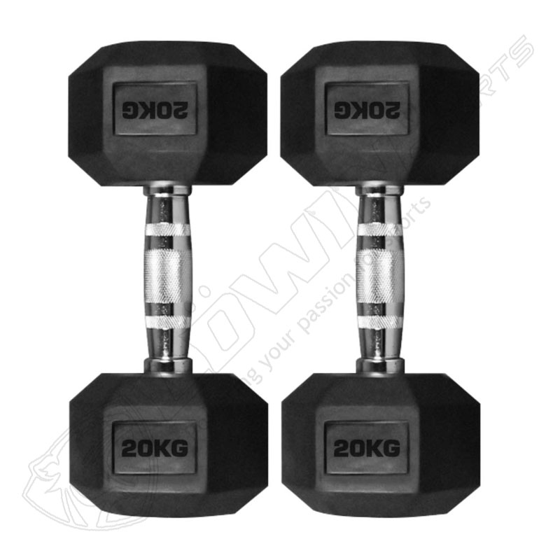 HEXAGONAL RUBBER DUMBELL '