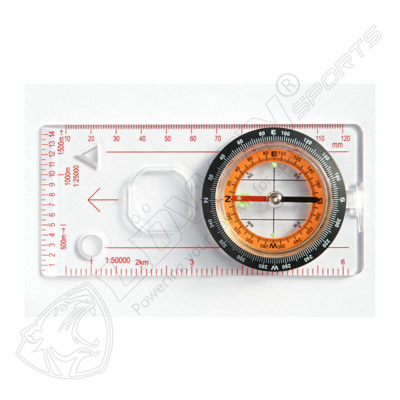 Compass with magnifying glass'