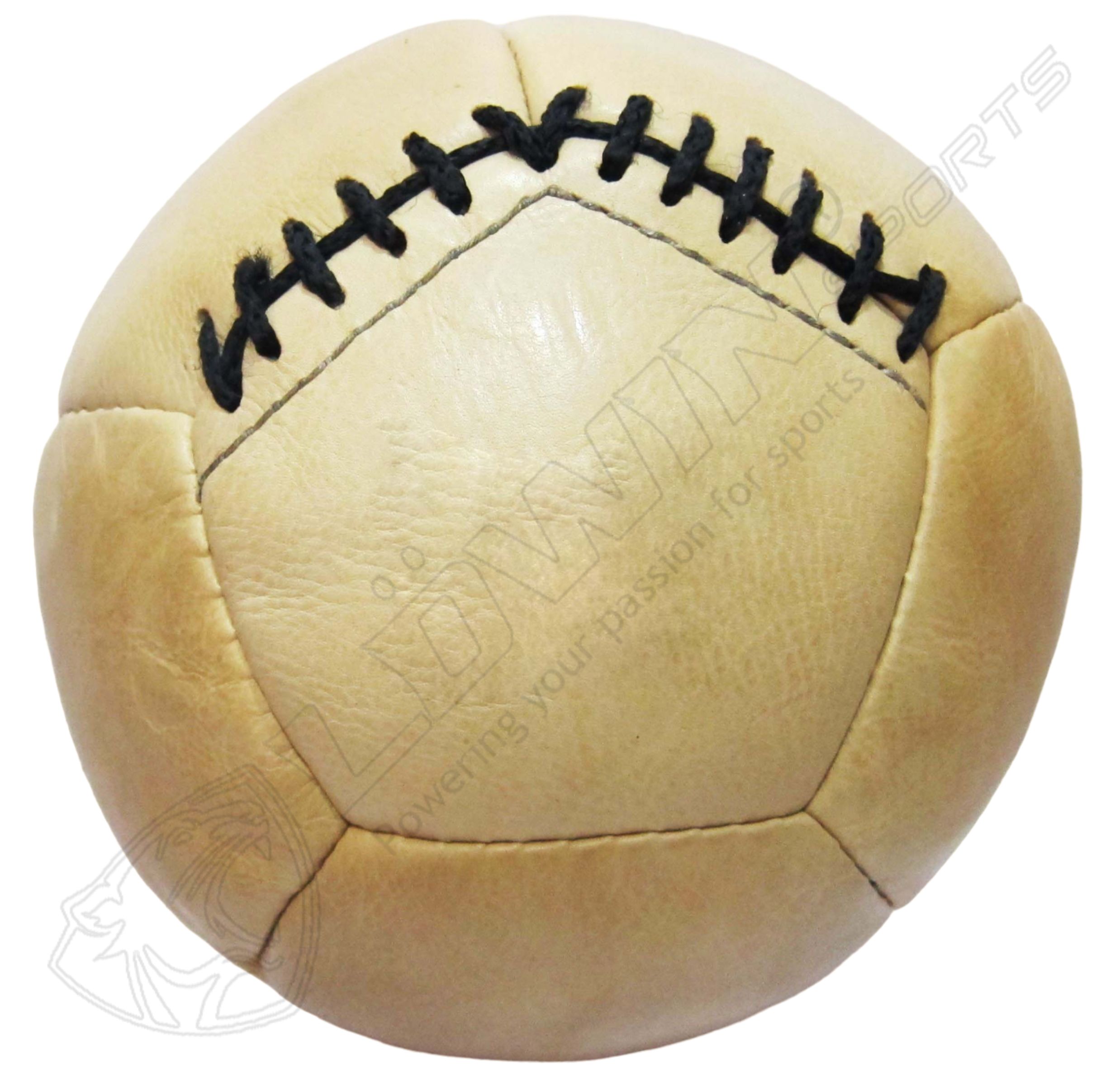 LEATHER MEDICINE BALL 12 PANEL NATURAL'
