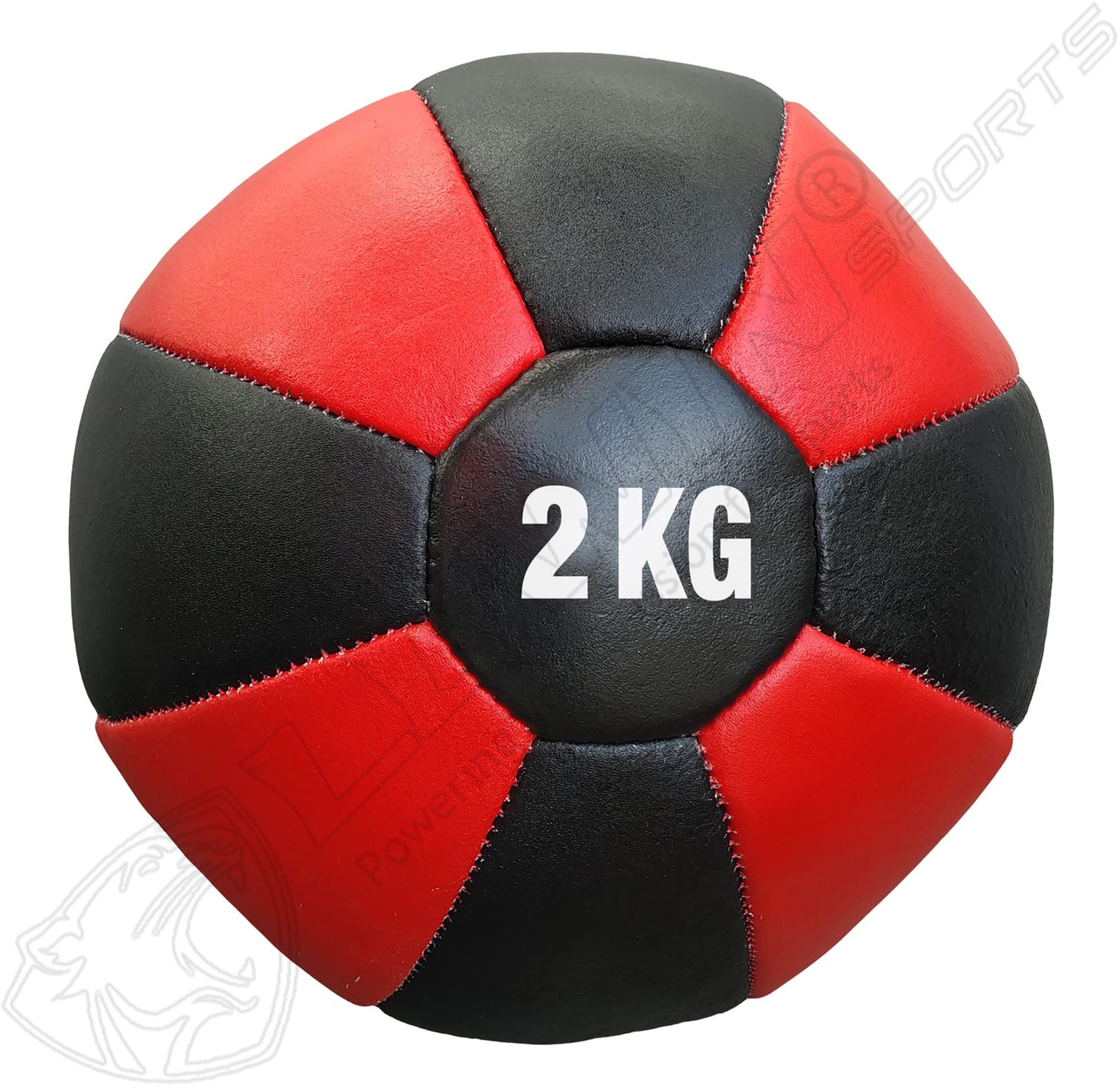 LEATHER MEDICINE BALL RED/WHITE 10 PANEL'